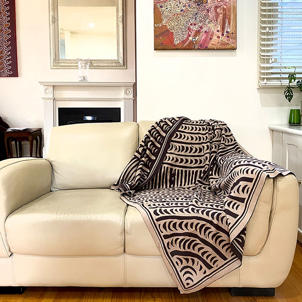 KNITTED COTTON THROW RUG